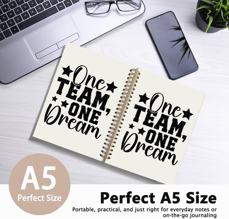 WLIANG LIANHW Team Gifts Notebook, Gifts for Team Members at Work, Office Notebooks for Note Taking, Work Journal for Women Men Coworkers, One Team One Dream Journals for Writing, 5.5x8.3 Inch - Image 2
